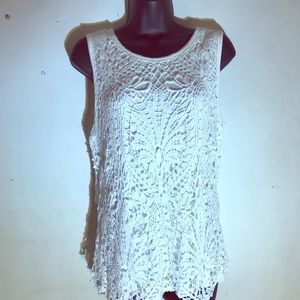 White lacy sleeveless top